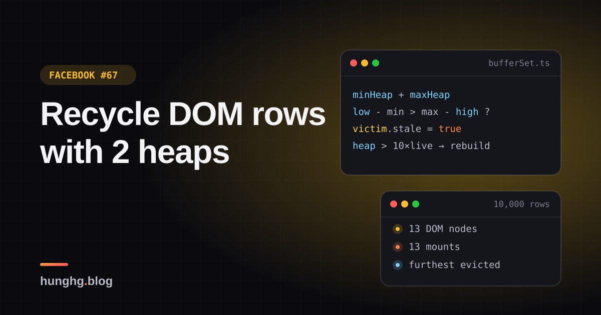 Học từ Facebook #67: Cặp min/max-heap tái dùng node DOM trong danh sách ảo
