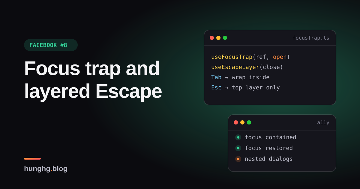 Học từ Facebook #8: Focus trap và Esc theo layer cho dialog