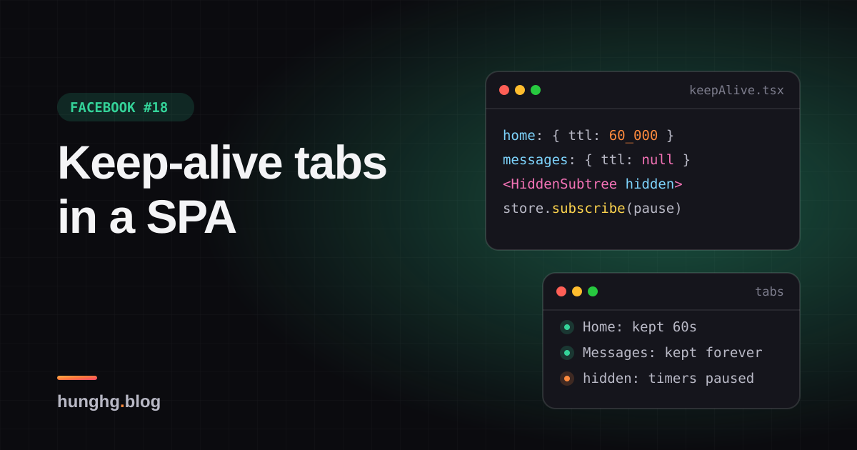 Học từ Facebook #18: Keep-alive tab trong SPA