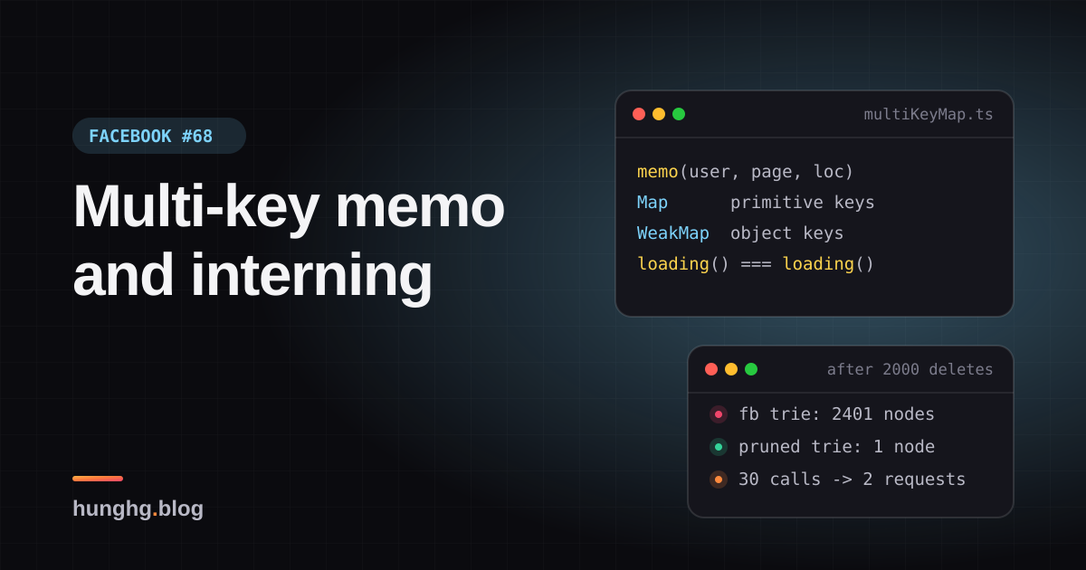 Học từ Facebook #68: Memo nhiều đối số bằng Map/WeakMap và interning object