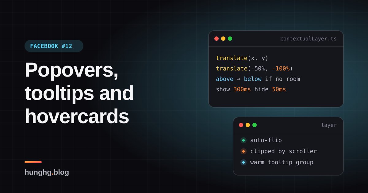 Học từ Facebook #12: Định vị popover, tooltip nhóm và hovercard