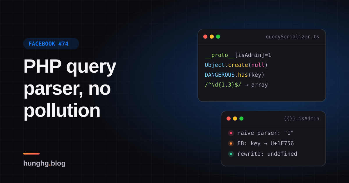 Học từ Facebook #74: Parser query kiểu PHP chống prototype pollution