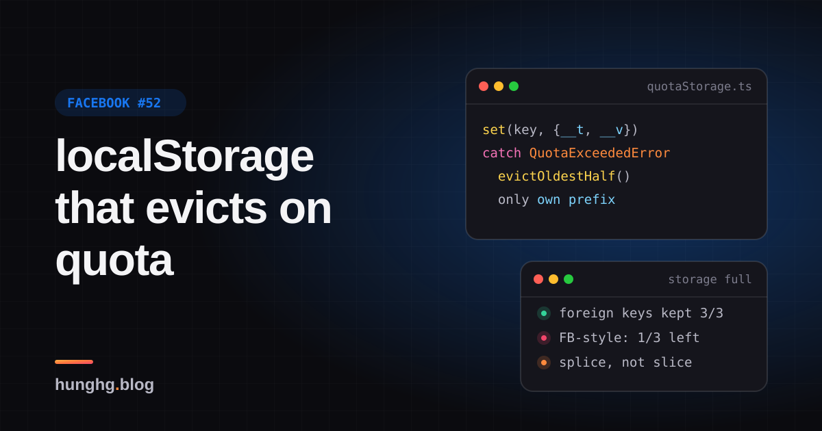 Học từ Facebook #52: localStorage tự dọn khi đầy quota