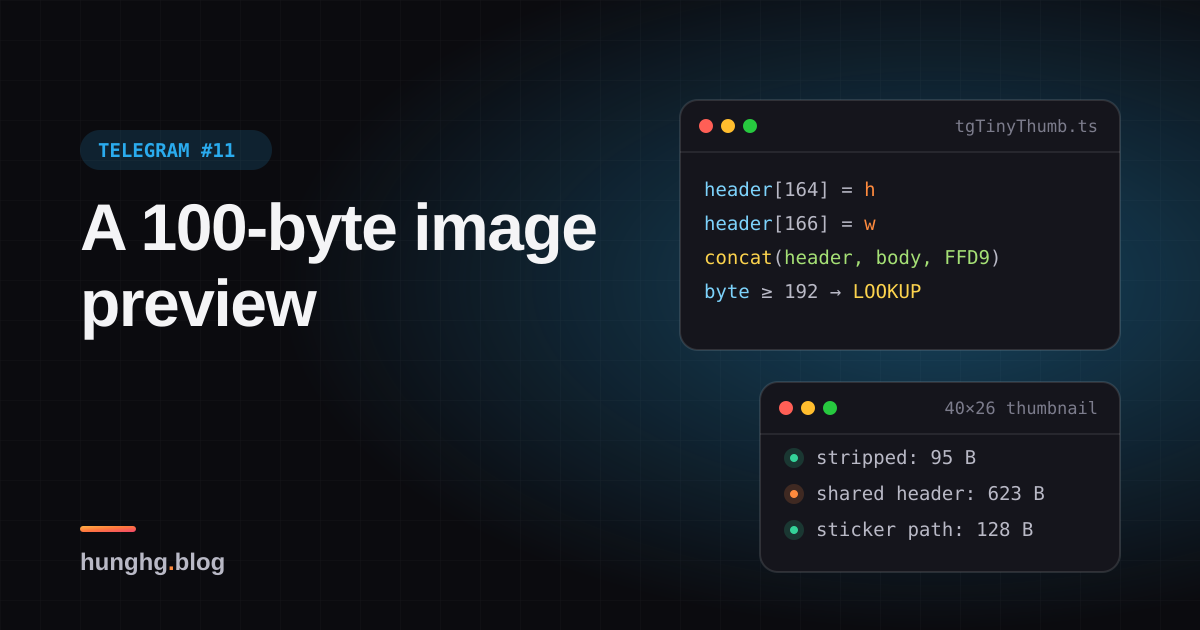 Học từ Telegram #11: Thumbnail 100 byte và viền sticker nén
