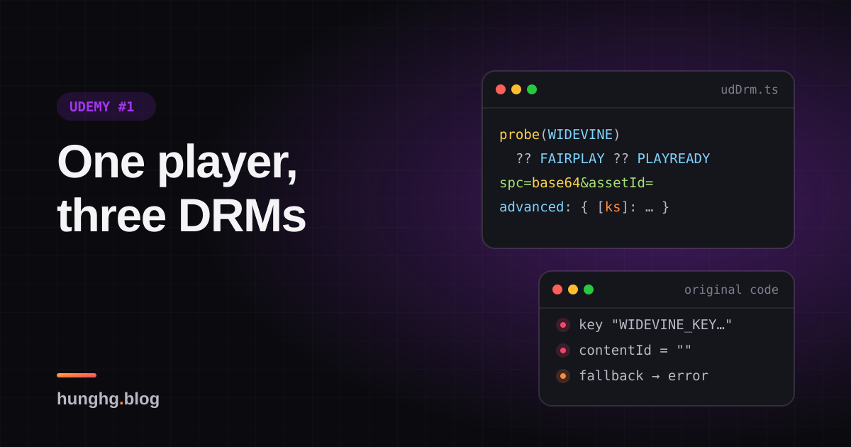 Học từ Udemy #1: DRM đa hệ với Widevine, PlayReady, FairPlay