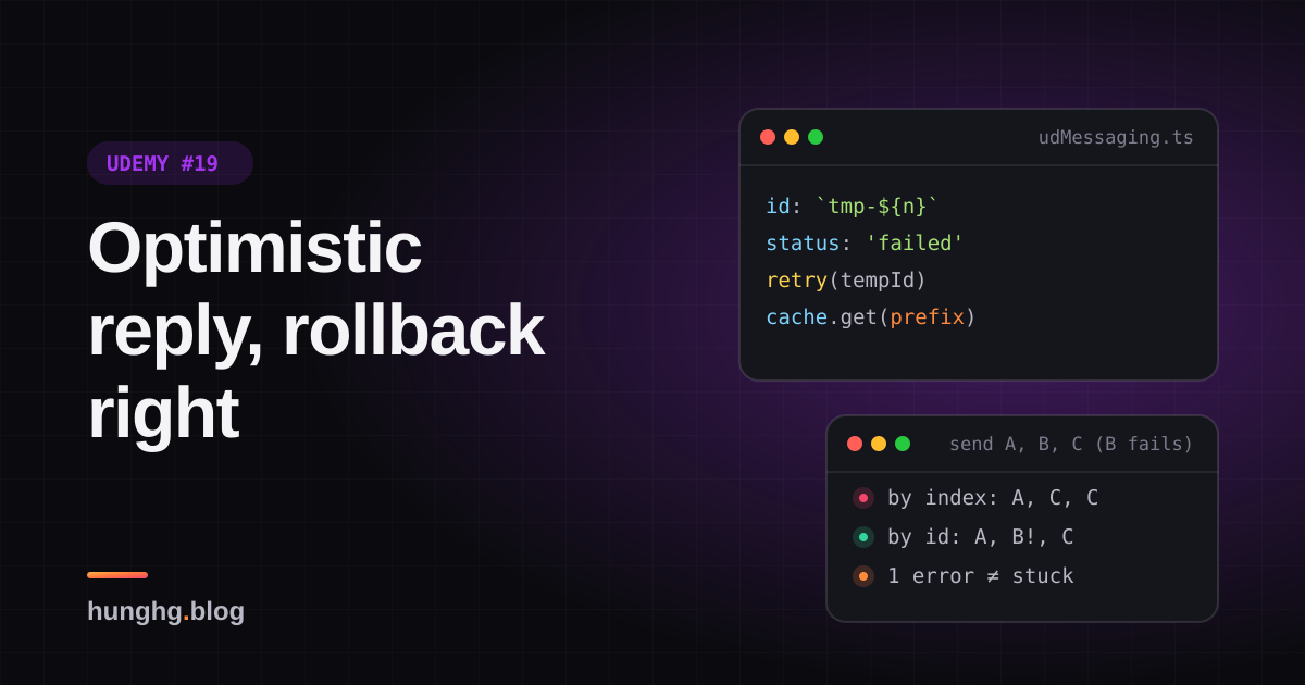 Học từ Udemy #19: Trả lời lạc quan có rollback, autocomplete hai tầng