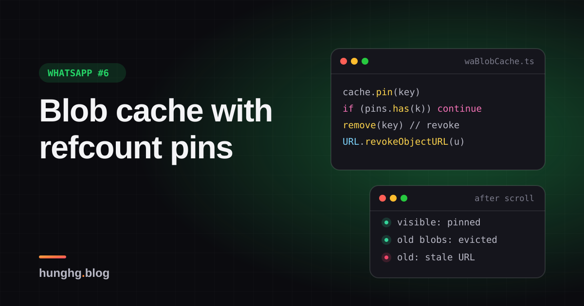 Học từ WhatsApp Web #6: Cache blob có refcount, tự revoke objectURL