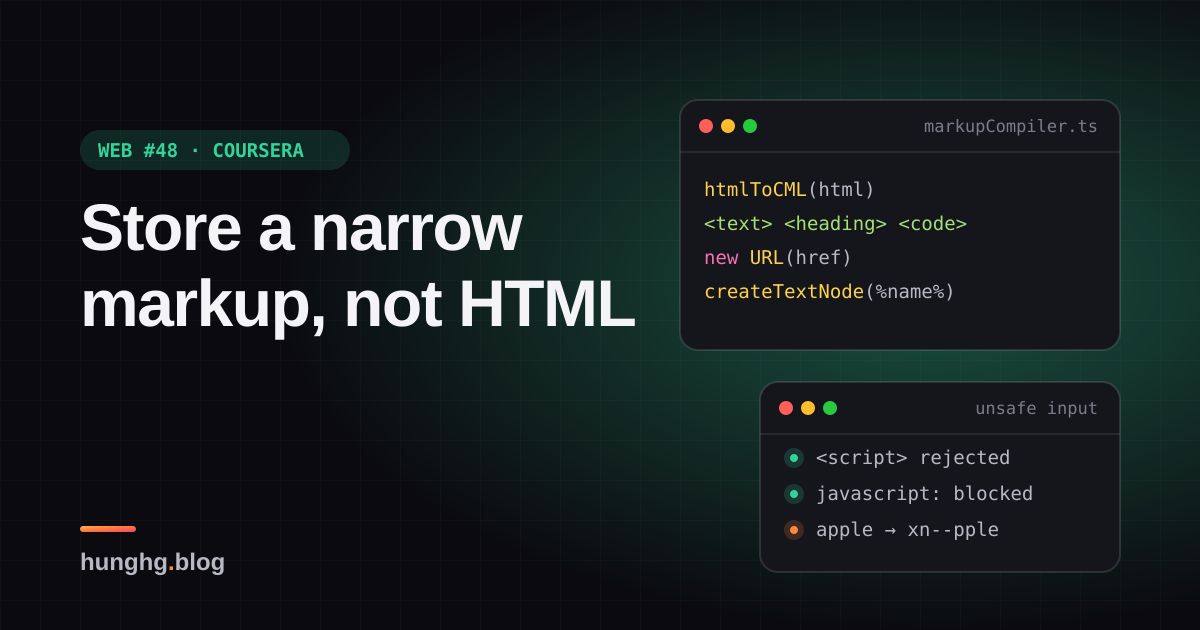 Học từ web lớn #48: Markup riêng dịch hai chiều với HTML (Coursera)