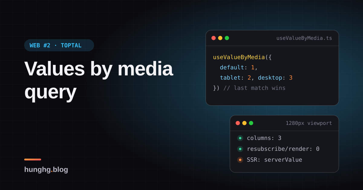 Học từ web lớn #2: useValueByMedia, giá trị JS theo breakpoint (Toptal)
